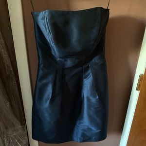 Blue mini strapless dress